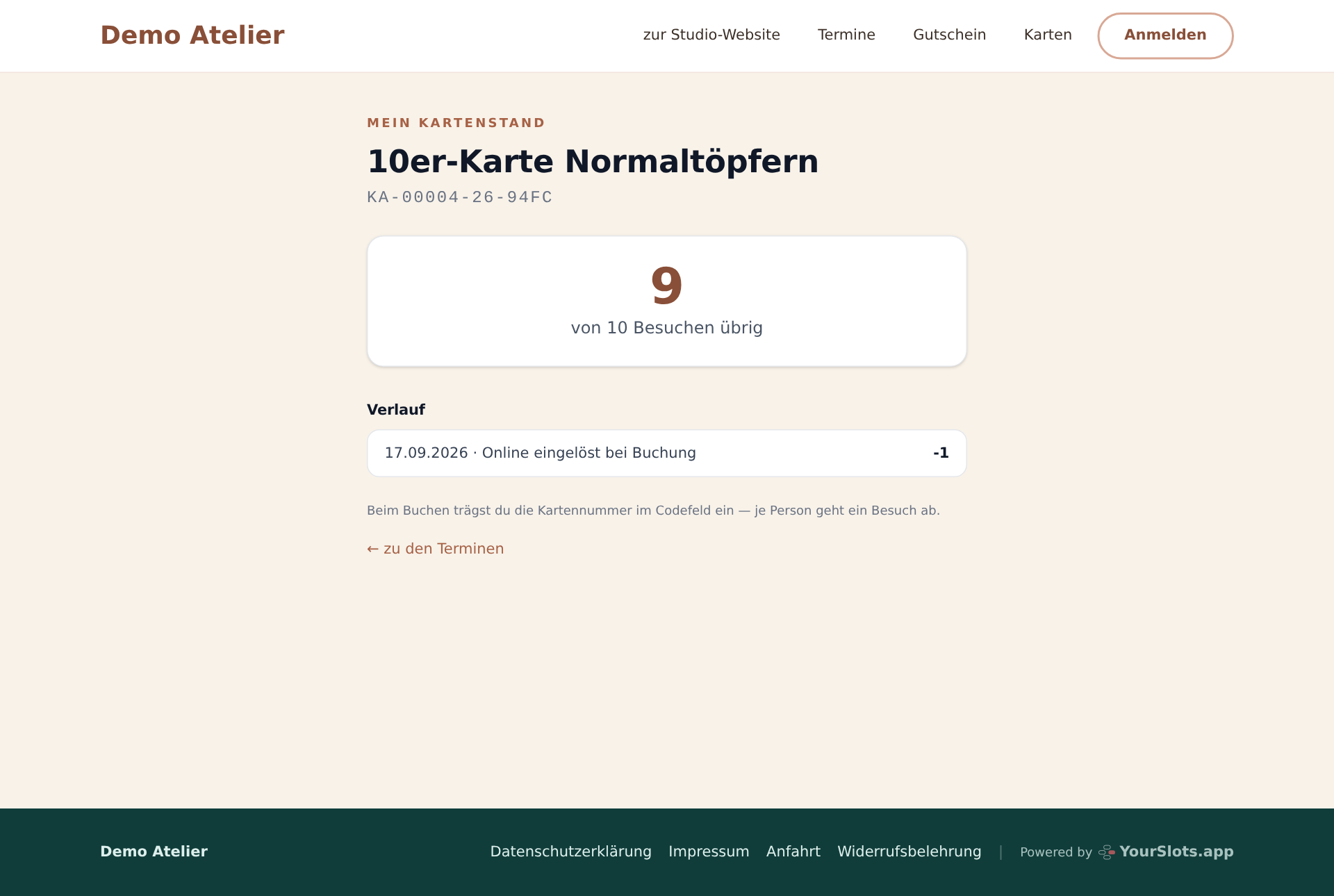 „Mein Kartenstand