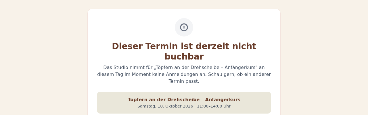 Gäste sehen über einen Direktlink „Dieser Termin ist derzeit nicht buchbar
